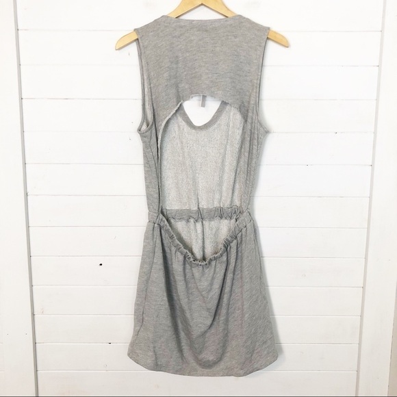 Lovers + Friends Charlie Open Back Sleeveless Gray Sweatshirt Terry Dress - Picture 7 of 8